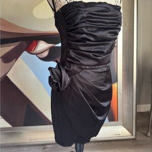 Jessica McClintock Gunne Sax 90s Vintage Satin Formal Mini dress size 9